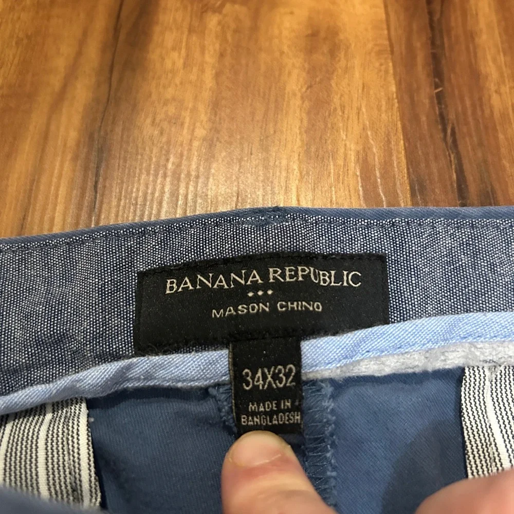 Banana Republic Mason Athletic Tapered Chino Pants Mens 34x32 Lush Blue 338337